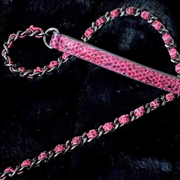 AIMEE KESTENBERG Red/Rose/Black Leather Snakeskin Crossbody Purse - Picture 10 of 16